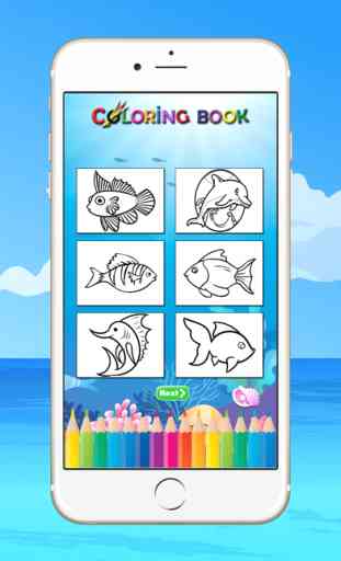 Fish Coloring Book for Children : Learn to color a dolphin, shark, whale, squid and more 2