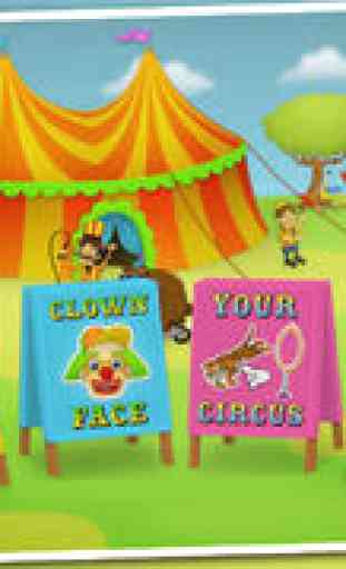 Fun at the circus - a free children app with lots of fun puzzle,dressup and stickers games 1