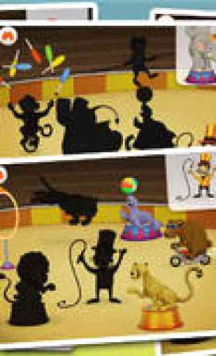 Fun at the circus - a free children app with lots of fun puzzle,dressup and stickers games 2
