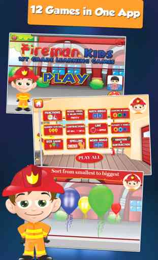 Fire Fighter Kid Goes to School: First Grade Learning Games 1