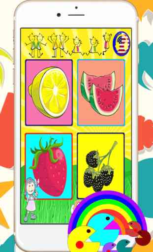 Fruit Alphabet Spelling Words Kindergarten School 1