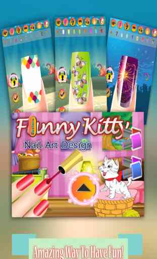 Funny Kitty Nail Art Makeup Baby Design Salon 1