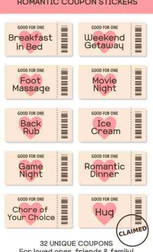Romantic Love Coupon Stickers 1