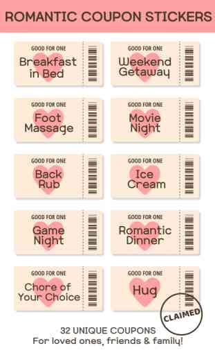 Romantic Love Coupon Stickers 4