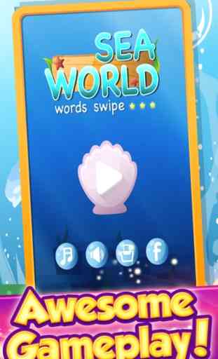 Sea World Words puzzle Swipe 1