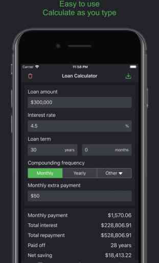 Easy loan calculator: mortgage 1