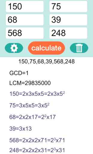GCD and LCM calculator - calculate the Greatest Common Divisor and the Least Common Multiple 2