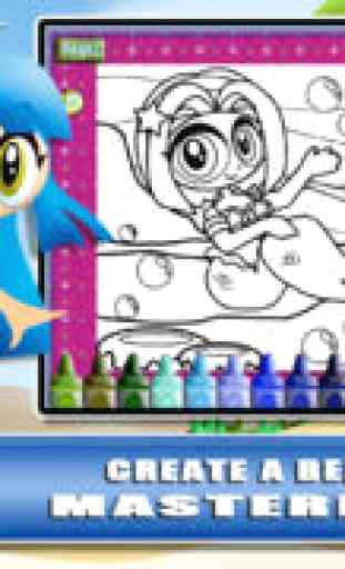 Girls Coloring World - My First Fairy Mermaid Color & Play Makeover Game (Lite) 2