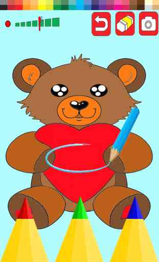 Game Bear Coloring Page for Kids Painting Design 1