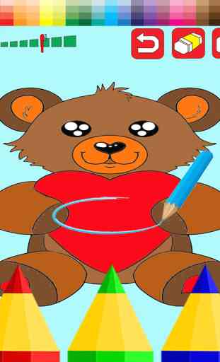 Game Bear Coloring Page for Kids Painting Design 3
