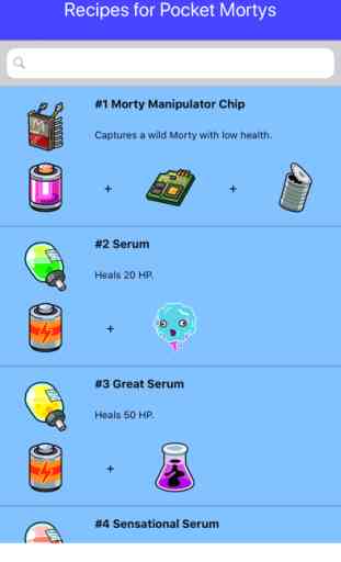 Recipes for Pocket Mortys 1
