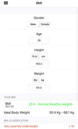 BMI - BMR Calculator 1
