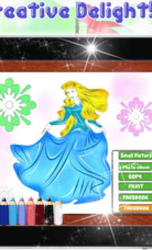 Princess Colorbook Free  - Cinderella & Other Princesses Coloring Pages For Little & Big Girls 4
