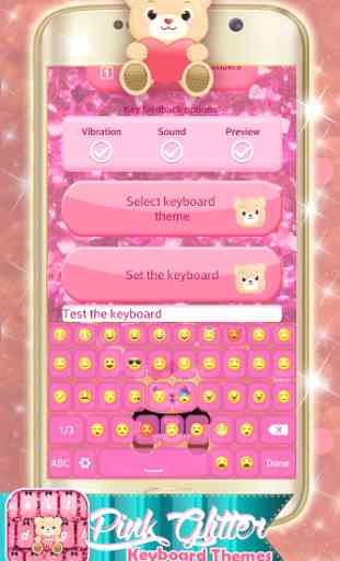 Pink Glitter Keyboard Themes 1