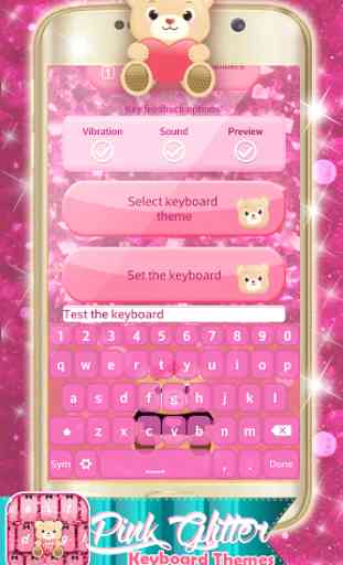 Pink Glitter Keyboard Themes 2