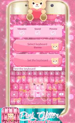 Pink Glitter Keyboard Themes 3