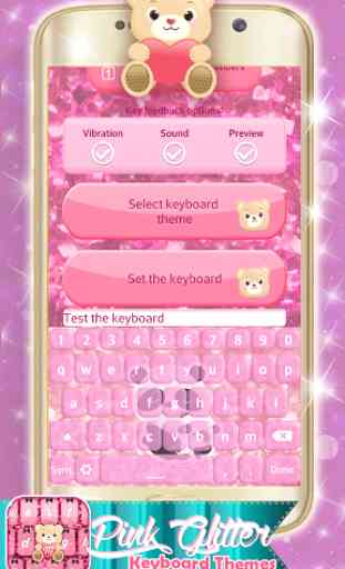 Pink Glitter Keyboard Themes 4