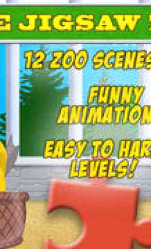 Jigsaw Zoo Animal Puzzle - Free Animated Puzzles for Kids with Funny Cartoon Animals! 1