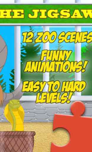 Jigsaw Zoo Animal Puzzle - Free Animated Puzzles for Kids with Funny Cartoon Animals! 4