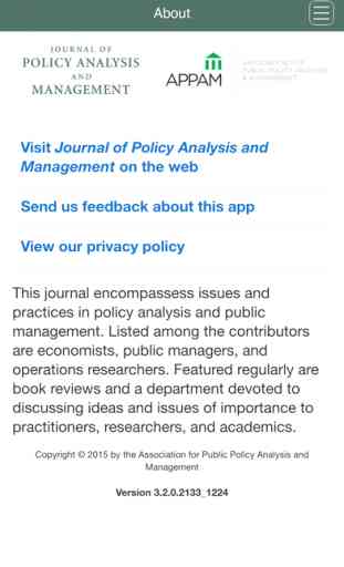 Journal of Policy Analysis and Management 1