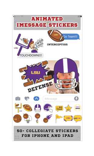 LSU Tigers Animated+Stickers for iMessage 2
