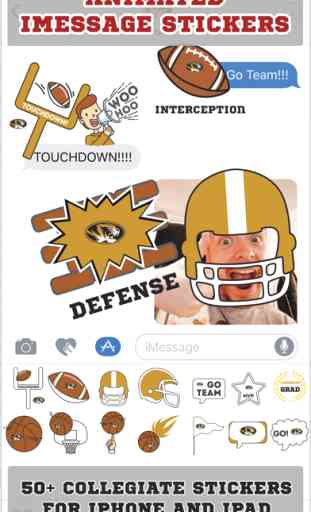 Missouri Tigers Animated+Stickers for iMessage 1