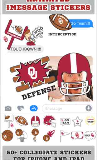 Oklahoma Sooners Animated+Stickers for iMessage 1