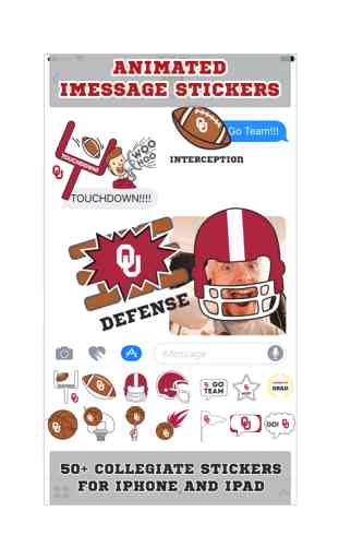 Oklahoma Sooners Animated+Stickers for iMessage 2