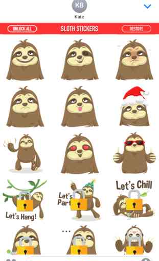 Sloth Stickers 1
