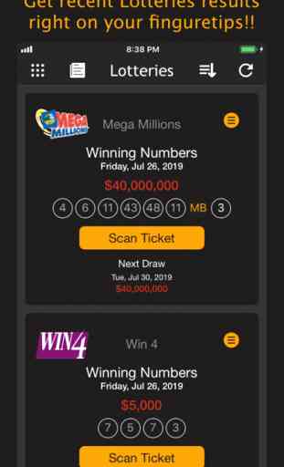 Lottery results-Ticket scanner 1