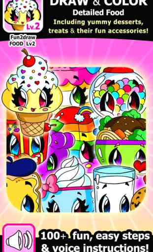 Learn to Draw - How to Draw Cute Food - Ice Cream Desserts Treats - Art Lessons - Fun2draw™ Food Lv2 1