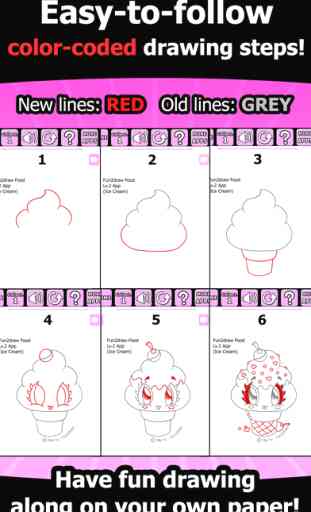 Learn to Draw - How to Draw Cute Food - Ice Cream Desserts Treats - Art Lessons - Fun2draw™ Food Lv2 3