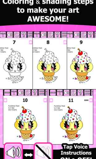 Learn to Draw - How to Draw Cute Food - Ice Cream Desserts Treats - Art Lessons - Fun2draw™ Food Lv2 4