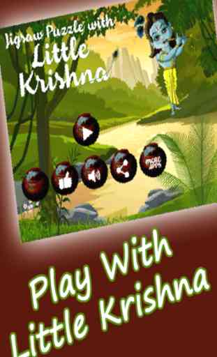 Little Krishna jighsaw puzzle free game for kids - the hindu divine god krishna lila 1