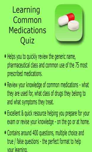 Learning Common Medications Quiz 1