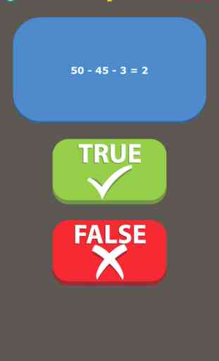 Math Quiz Substraction - True or False Trivia Game 2