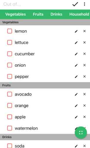 Out of - Grocery Shopping List 1