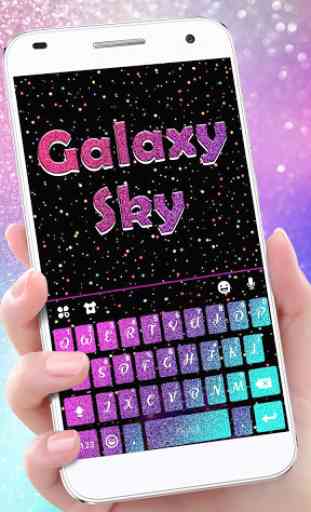 Colorful 3d Galaxy Keyboard Theme 1