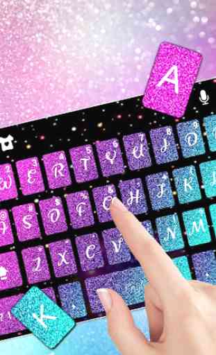 Colorful 3d Galaxy Keyboard Theme 2