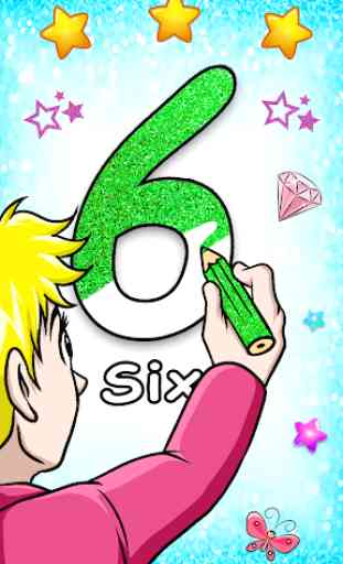Glitter Number and letters coloring Book for kids 2