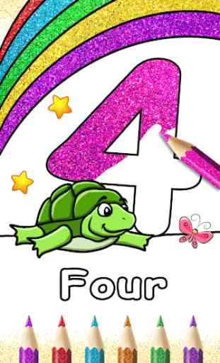 Glitter Number and letters coloring Book for kids 3