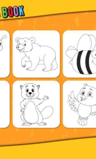 Kids Coloring Book : Cute Animals 2