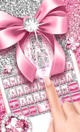 Pink Bow Diamond Luxury Keyboard Theme 1
