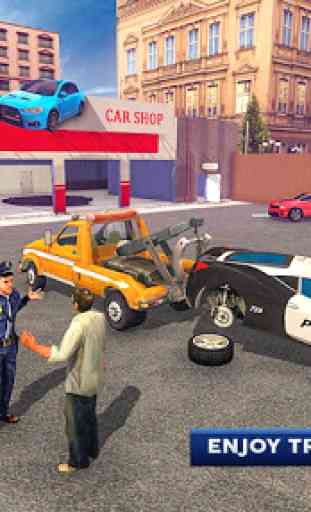 Police Tow Truck Driving Car Transporter 4