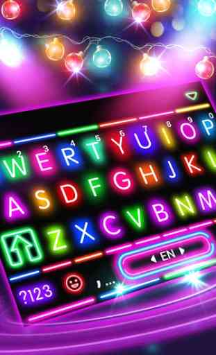 Sparkle Neon Lights Keyboard Theme 1