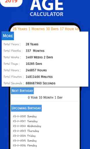 Age Calculator by Date of Birth , Birth Time 3