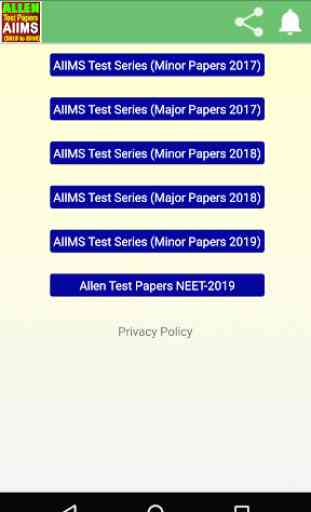 Allen AIIMS Test Papers 2019 to 2016 2