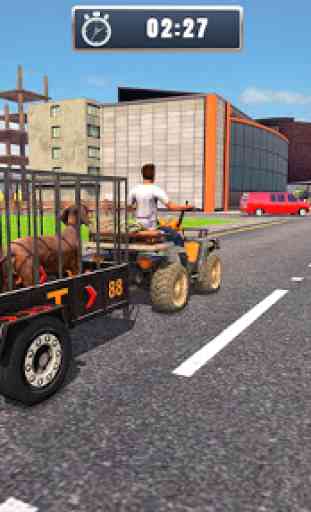 ATV Bike Dog Transporter Cart Driving: Dog Games 2