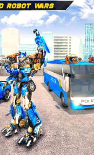 Bus Robot Car Transform War –Police Robot games 4