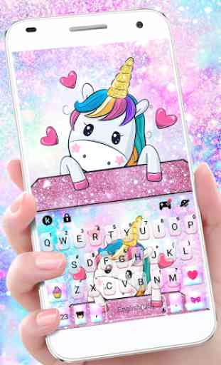 Cute Cartoon Unicorn Keyboard Theme 1